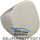 Knopf Maron � 22 mm, Tiefe 18 mm, Zinkdruckguss Edelstahl Effekt