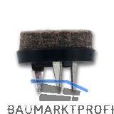 Nagelgleiter mit Filzauflage und 3 Einschlagdorne, rund, �19, Kunststoff schwarz