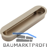 Muschelgriff Dotis Breite 129, Einlass 125 x 30, Zinkdruckguss Edelstahl Effekt