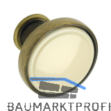 Knopf Anaheim 2 � 30 mm,Tiefe 26 mm, ZN/Kunststoff altmessing br�niert/beige