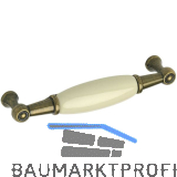Griff Oxnard LA 96 mm, Porzellan/ZN hellbeige/altmessing br�niert