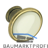 Knopf Oxnard � 29 mm, Porzellan/ZN hellbeige/altmessing br�niert