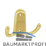 Mantelhaken Canelli Breite 78 mm, H�he 55 mm, Zinkdruckguss vermessingt poliert