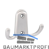 Mantelhaken Canelli Breite 78 mm, H�he 55 mm, Zinkdruckguss vernickelt matt