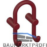 Mantelhaken HEWI 801.90B040 H�he 165 mm, Polyamid rubinrot matt