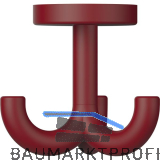 Dreifach-Drehhaken HEWI 477.90B050 H�he 70 mm,Polyamid rubinrot matt