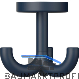 Dreifach-Drehhaken HEWI 477.90B050 H�he 70 mm,Polyamid stahlblau matt