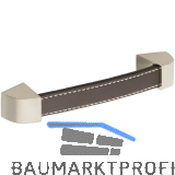 M�belgriff Agliano LA128, B147, Leder braun/Sockel ZN Edelstahl Effekt