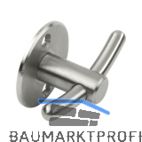 Mantelhaken Piletas Breite 64 mm, H�he 42 mm, Edelstahl geb�rstet