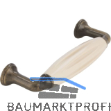 Griff Tajet LA 96,Breite 114 mm, Keramik beige/Zinkdruckguss altmessing