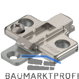 BLUM CLIP Kreuzmontageplatte, Zink, Systemschrauben Distanz 0 mm