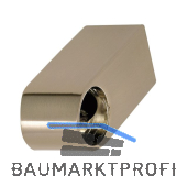 Rohrhalter Modern eckig, Zamak Edelstahl Effekt