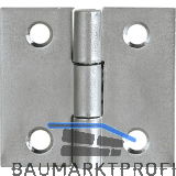 Scharnier DIN 7954 C quadratisch 30 x 30 mm Stahl verzinkt