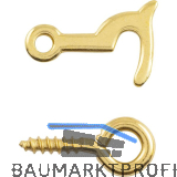 SCHMALE Kassettenhaken mit Ringschraube 20 mm, Stahl vermessingt
