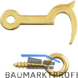 SCHMALE Kassettenhaken mit Ringschraube 30 mm, Stahl vermessingt