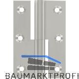 M�belband gerade - Zylinderkopf rechts, 50x40 mm,Messing vernickelt poliert