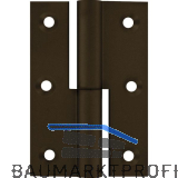 M�belband gerade - Zylinderkopf rechts, 50x40 mm, Messing br�niert