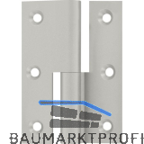 M�belband Kr�pfung B, Zylinderkopf links, 50x40 mm, Messing vernickelt matt