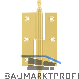 Stil-M�belband gerade, Zierkopf 19 links, 50x40 mm, Messing poliert