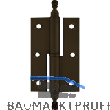 Stil-M�belband gerade, Zierkopf 19 links, 50x40 mm, Messing br�niert