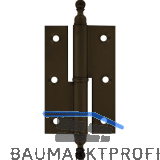 Stil-M�belband gerade, Zierkopf 19 rechts, 50x40 mm, Messing br�niert