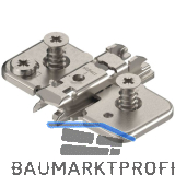 BLUM CLIP Exzenter Kreuzmontageplatte, Stahl, Systemschraube, Distanz 0 mm