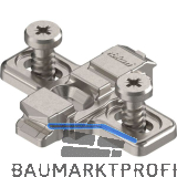 BLUM CLIP Kreuzmontageplatte Langloch, Zink, Systemschrauben, Distanz 0 mm