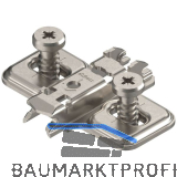 BLUM CLIP Kreuzmontageplatte Langloch, Stahl, Systemschrauben, Distanz 0 mm