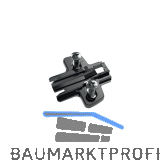 HETTICH Kreuzmontageplatte mit Langloch, Systemschraube, Distanz 0 mm schwarz