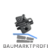 HETTICH Exzenter Kreuzmontageplatte asym, Spezialschraube,Distanz 1,5 mm schwarz