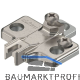BLUM MODUL Kreuzmontageplatte 2teilig, Zink, Schrauben, Distanz 0 mm