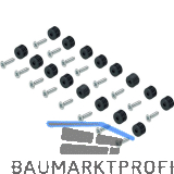 HETTICH TopLine L - D�nnt�r Set, Kunststoff schwarz / Stahl verzinkt