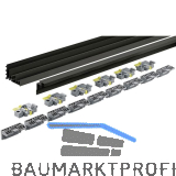 HETTICH TopLine XL Lauf- und F�hrungsschienenset 4000 mm,Aluminium schwarz elox.