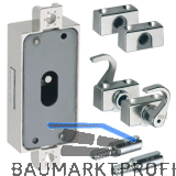 HETTICH Drehstangenschloss Set, einfache Sperre DM15 rechts, Zamak vernickelt