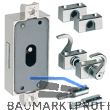 HETTICH Drehstangenschloss Set. einfache Sperre DM15 links, Zamak vernickelt