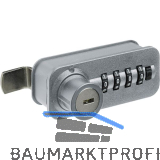 HETTICH Zahlenschloss mit Riegel - Fixcode, links, Stahl/KS verchromt matt