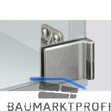 HETTICH Glast�rscharnier ET 5160 Set, Glas bis 6,3 mm; 43x30 mm, Zink vern. matt