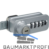 HETTICH Zahlenschloss mit Schubriegel - Fixcode, rechts, Stahl/KS verchromt matt