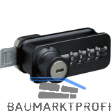 HETTICH Zahlenschloss mit Schubriegel - Fixcode, links, Stahl/KS schwarz matt