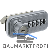 HETTICH Zahlenschloss f�r Schiebet�r - Fixcode, rechts, Stahl/KS verchromt matt