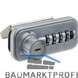 HETTICH Zahlenschloss f�r Schiebet�r - Fixcode, links, Stahl/KS verchromt matt