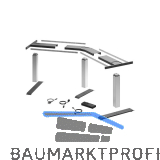 HETTICH LegaDrive Tischgestell-Set 135� Winkel silber graphit