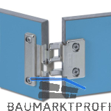 PR�META Einachs- Flachband f�r d�nne T�ren Mittelanschlag, Zamak vernickelt matt