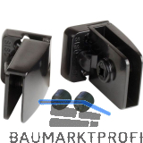 SISO Glast�rscharnier Square Set, Glas 4-6 mm; 43x30 mm, Zink schwarz