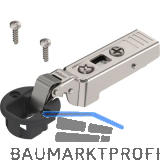 BLUM CLIP top Glast�rscharnier 94�, 9,5mm gekr�pft mit Feder, Schrauben
