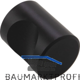 Knopf Alasco � 20 mm, Tiefe 24 mm, Aluminium schwarz matt