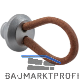 Knopf Valverde Breite 24 mm,Tiefe 52 mm,Leder hellbraun/Messing verchromt matt