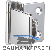 LAMP�Glast�rscharnier GH34-8CR-K, Glas 4-6 mm; 38x38 mm, Stahl verchromt eckig