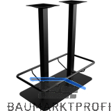 Plattenstehtischgestell mit Fu�st�tze Coburg 2 - schwarz beschichtet