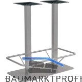 POHL Plattenstehtischgestell mit Fu�st�tze Coburg 2 - silberfarbig beschichtet